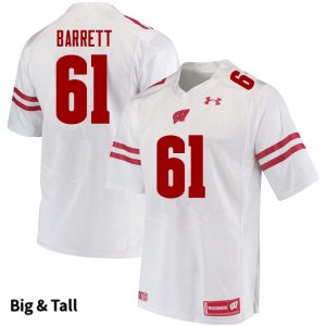 Men's Wisconsin Badgers NCAA #61 Dylan Barrett White Authentic Under Armour Big & Tall Stitched College Football Jersey EB31Q08LJ